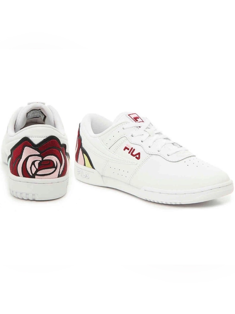 FILA Original Fitness Rose Embroidered Sneakers White Women’s 6.5 Orig $70